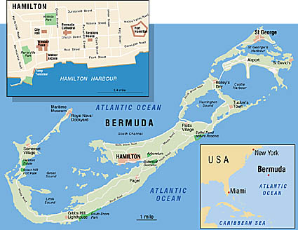 map of bermuda and hamilton town