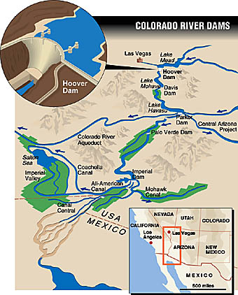 map of colorado river dams