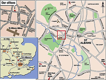 map of st albans city hertfordshire
